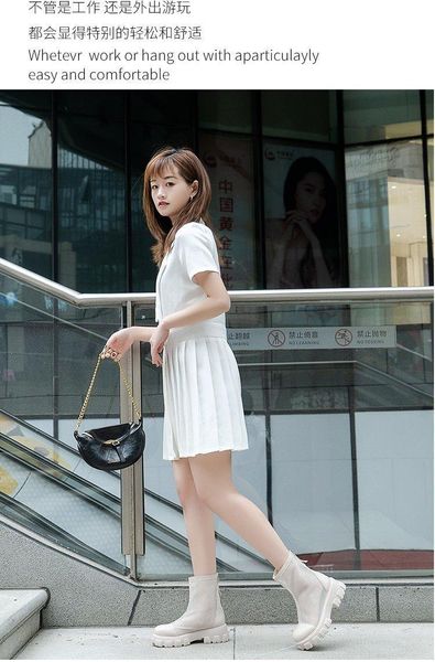 

sandals 2021 sandals, chunky boots, fashion platform women's ankle sole pouch women botas mujer, Black