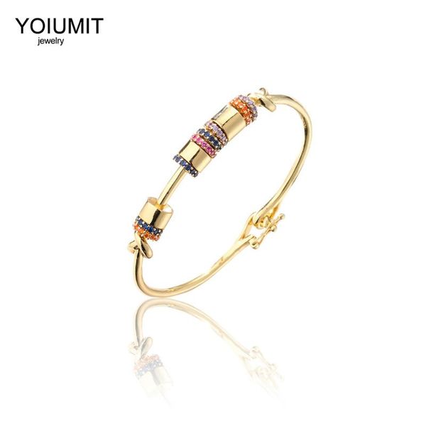 Bangle Yoiumit Transfer Copper Gold Bracelet Bangles Femme Micro Diamond Mount для женщин свадебный подарок для женщин -ювелирных изделий