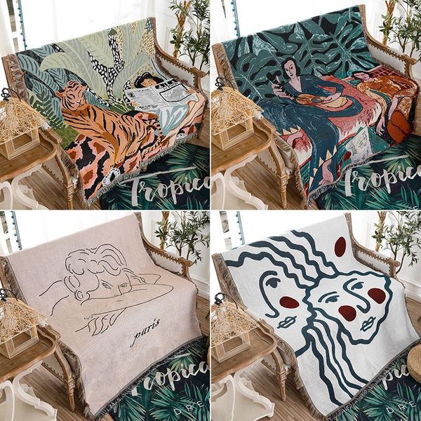 

blankets cotton blanket sofa towel cushion cover four seasons non slip cloth home stay decorative tapestry
