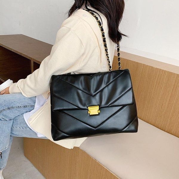 

evening bags high capacity pu leather women shoulder crossbody 2021 chain vintage handbags ladies casual totes female purses