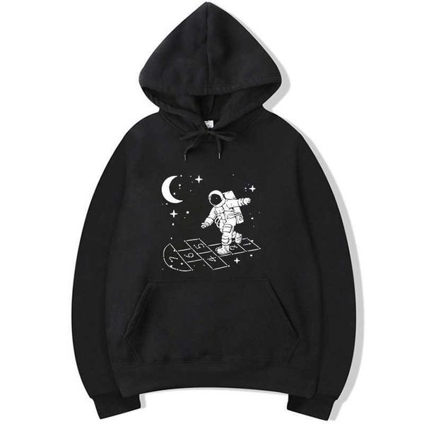 

xin yi men's hoodie, astronaut printed casual sweater, fashion brand spring and autumn style, Black