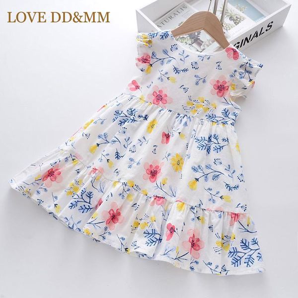 

girl's dresses love dd&mm girls summer sweet kids wedding party vestidos toddler clothes flower print dress for girl 3-7 years, Red;yellow