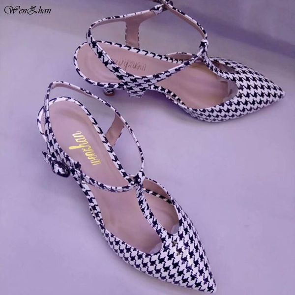 

dress shoes sweet female fashion pumps party soft heels 36-43 stilettos women pointed toe buckle strap wenzhan woman 86-7, Black