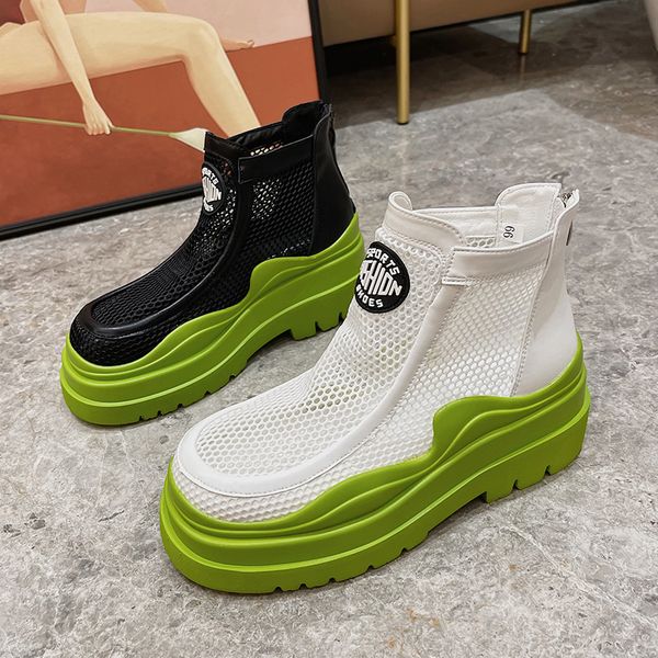 

sneakers women shoes 2021 fashion brand thick sole breathable mesh chunky sneakers women designer high platform shoes basket
