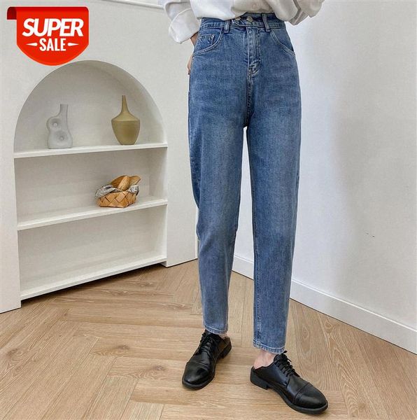 

li zhiqi two button high-waisted straight-leg jeans women's pipe daddy pants radish trousers 110499 #g70o, Black;gray