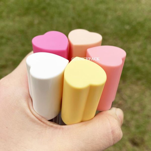 

storage bottles & jars 4ml cute heart shape lip gloss empty plastic tubes clear lipgloss packaging container pink white tint bottle