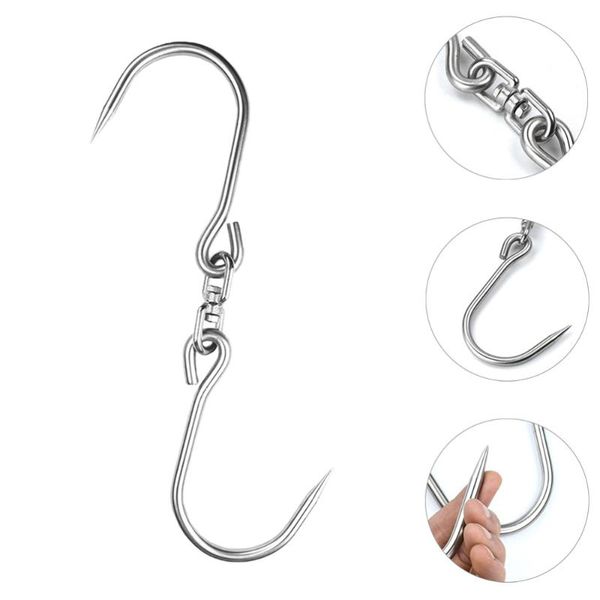 

hooks & rails 1pc household heavy-duty hook stainless steel s-shaped kitchen bacon