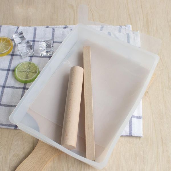 

baking & pastry tools 4pcs/set diy handmade nougat silicone mold non-stick mat wooden flat roll chocolate rooling pins