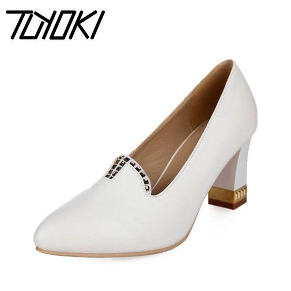 

dress shoes tuyoki office ladies pumps fashion rivets black white high heel women spring dance party wedding footwear size 35-40