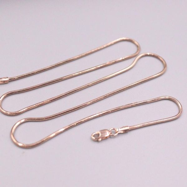 

chains fine pure au 750 18kt rose gold chain 1mmw women round snake link necklace 18inch 4.8-5g, Silver