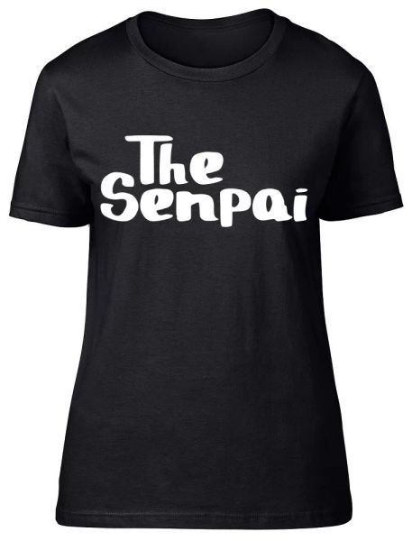 

the senpai fitted womens ladies t-shirt, White;black