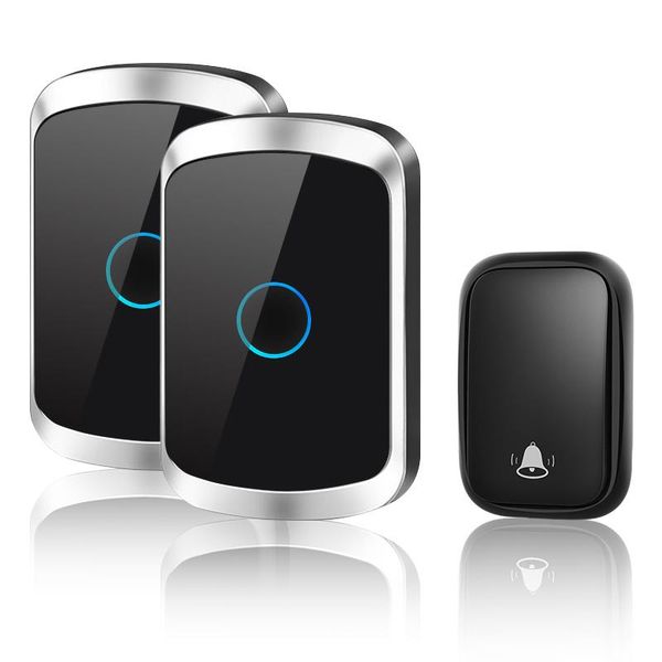 

doorbells self-powered waterproof wireless doorbell with no battery eu us uk plug 60 chime home door bell 1 2 button 3 receiver