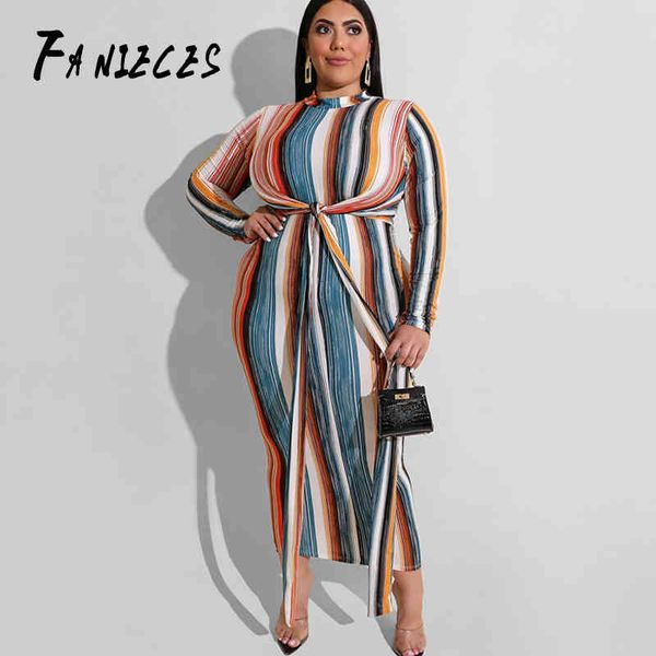 Elegante vestito midi dalla fasciatura Donna Primavera autunno Matita da ufficio Ladies Wrap Plus Size Abiti all'ingrosso sukienki vestidos de verano 210520