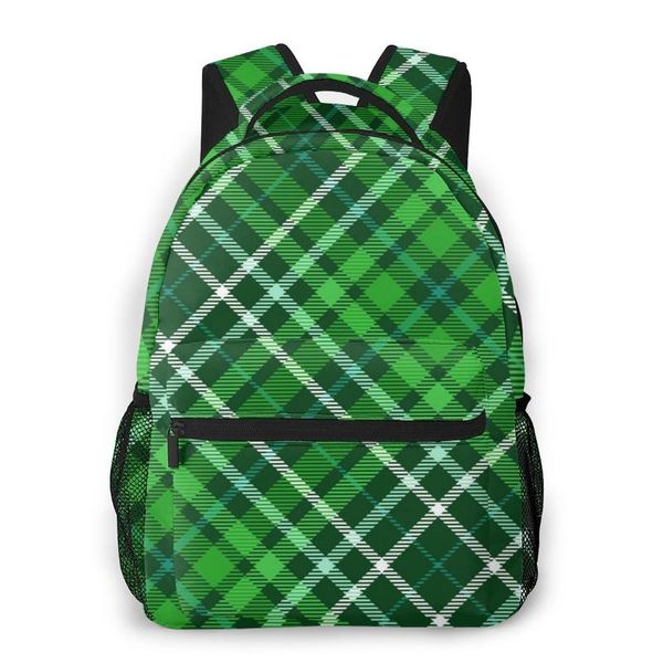 

backpack fashion bags summer 2021 dark green plaid check pattern school