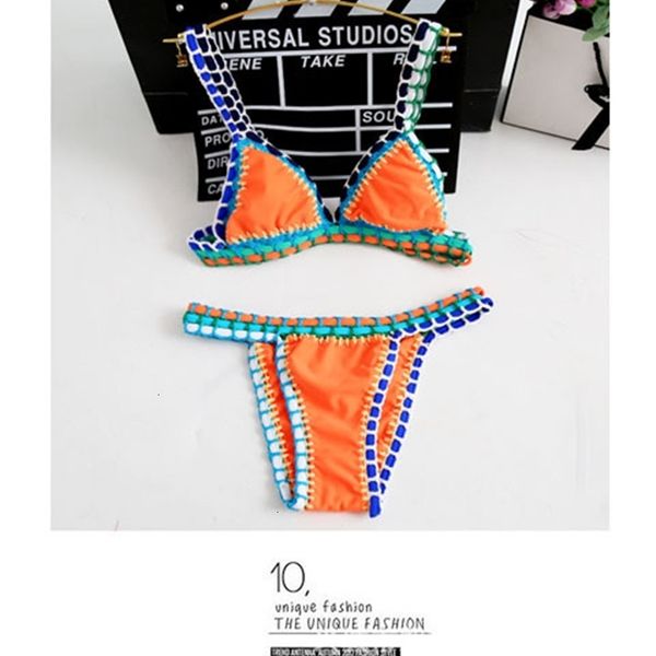 

new hand knitted bikini crocheted fashion women's swimsuit, White;black