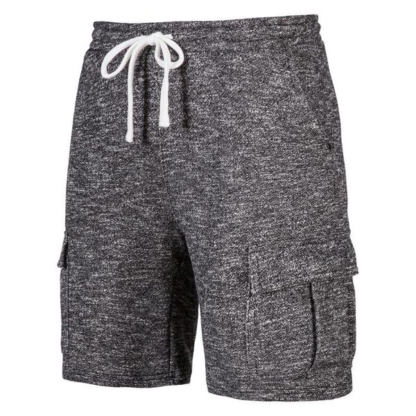 

summer arrival men's classic fit elastic drawstring casual jogger stretch sweat cargo shorts gym active short pant, White;black