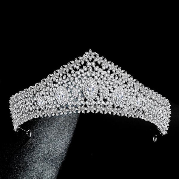 

hair clips & barrettes bridal crown headwear rhinestones inlaid retro headdress luxury headband wedding birthday accessories for female, Golden;silver