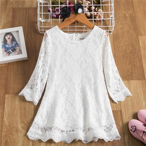 

girl's dresses girls elegant white lace embroidery dress kids wedding spring summer party princess costume children communion pageant v, Red;yellow