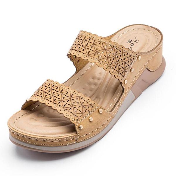 

outdoor woman slippers fashion hollow out rivet platform shoes women summer comfortable casual sandals female zy596, Black
