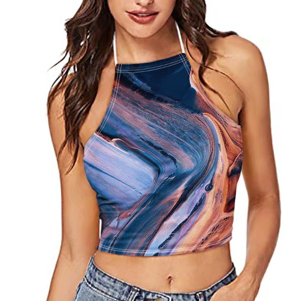 

women's tanks & camis 2021 autumn streetwear fashion slim fit suspenders casual vest blouse colorful pattern style, White