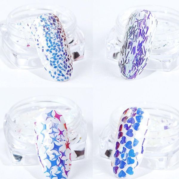 

box nail glitter ultra thin art craft paillettes manicure decals1, Silver;gold
