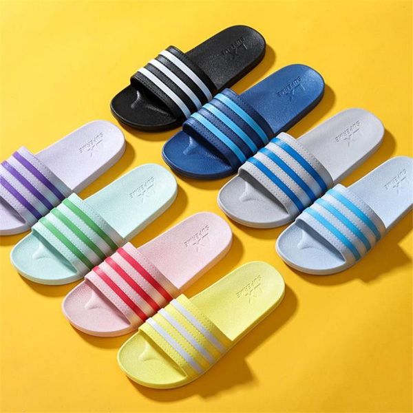 

ladies cute soft bottom household floor slippers couples home bathroom slides men and women pvc sandals female outdoor shoes 45, Black