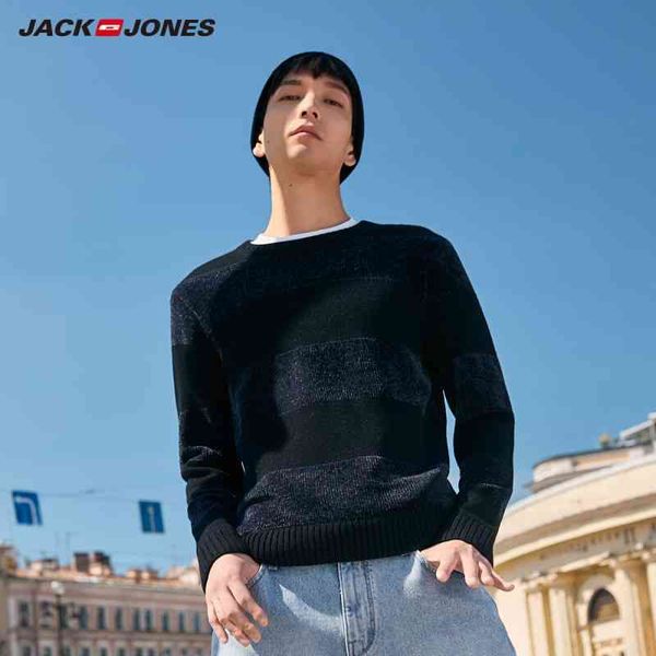 

jon men's striped style pullover sweater menswear 219324532, Black