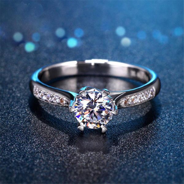 

cluster rings vintage 100% real s925 sterling silver ring 5a glisten fine jewelry fashion accessories, Golden;silver