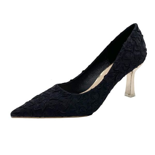 

women high heels party narrow pointed toe pumps v shape design shoes dress, Black