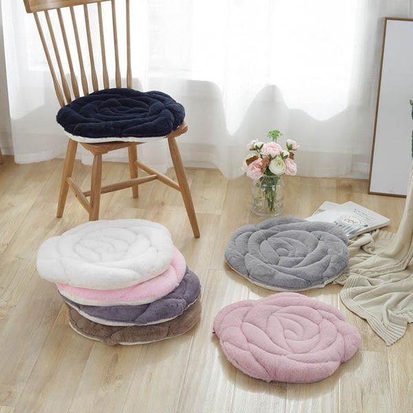 

cushion/decorative pillow 1pcs round cushion for sofa chair office car faux fur tatami circular decoration seat 45x45cm