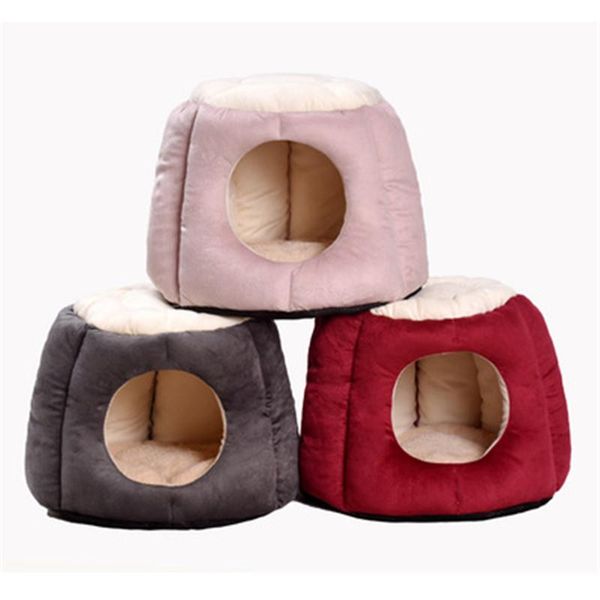 

foldable home pet dog bed cat cave winter warm house nest with mat breathable puppy chihuahua beds cushion kennels & pens