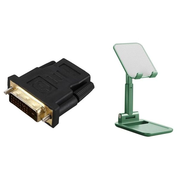 

cell phone mounts & holders gold tone dvi-d dual link 24+1 male to female audio video adapter connector metal deskfolding holder