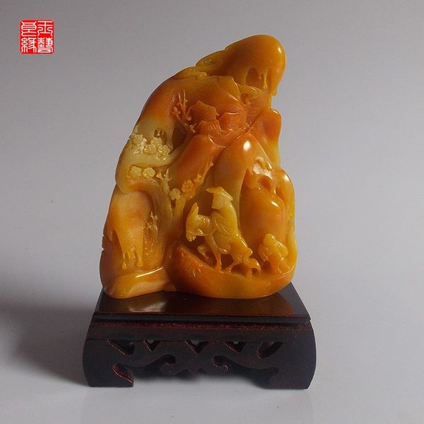 ShoushanArt Exquisite Carving Statue - Chinese Famous Stone Sculpture with Intricate Details, Precise Craftsmanship and Cultural Significance. Ideal for Home Decor, Art Collection, and Gift Giving.