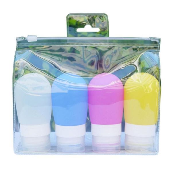 

storage bottles & jars 4pcs soft silicone travel lotion cream makeup dispensers holders