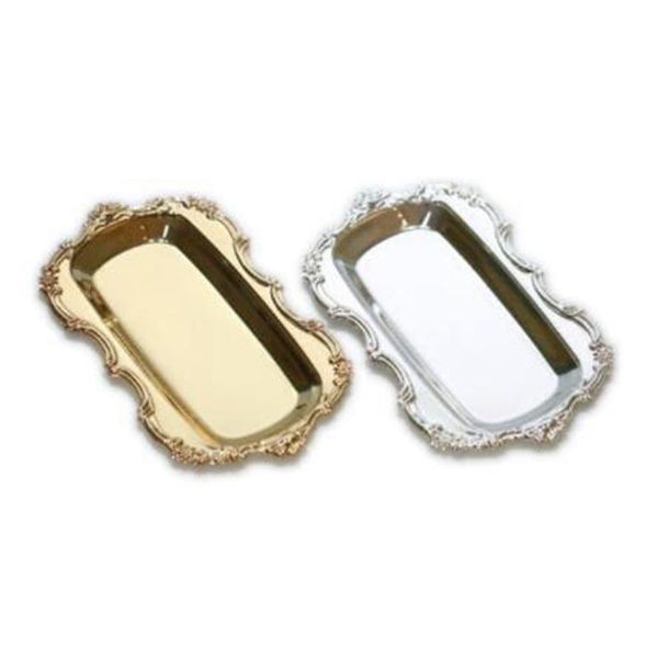 

cake serving tray engraving edge wedding decorating dessert plate stainless steel other bakeware