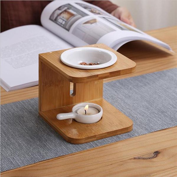 

fragrance lamps creative household candle lamp holder burner home decoration ceramic aroma oil wooden
