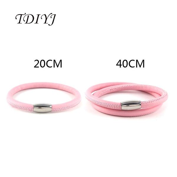 

charm bracelets tdiyj 5pcs est 6mm thickness pink sheepskin leather with stainless steel magnetic clasp for women jewelry, Golden;silver
