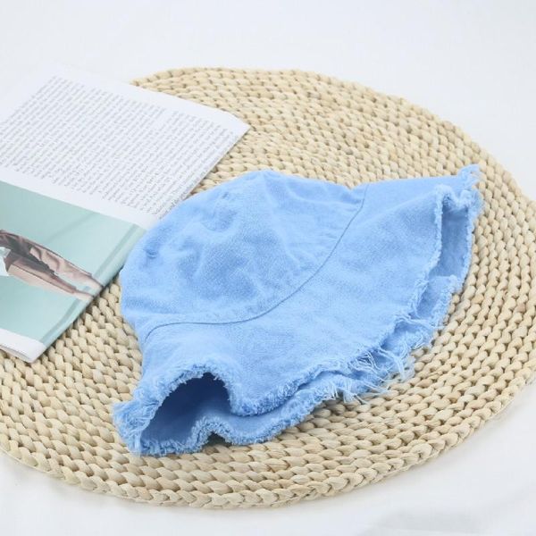 

wide brim hats bucket women solid black white purple burrs retro summer casual big sun protection outdoor gorras para mujer, Blue;gray