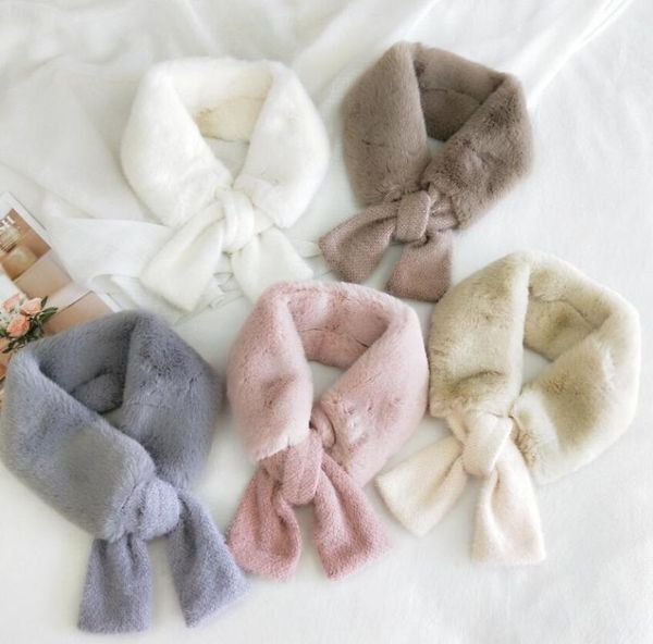 

scarves 2021 fake fur collar scarf women solid color keep warm thickening with knitting winter scarfs scaeves for girls, Blue;gray