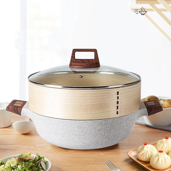 

pans stockpot maifan stone mandarin duck pot non-stick household induction cooker special multifunctional binaural soup