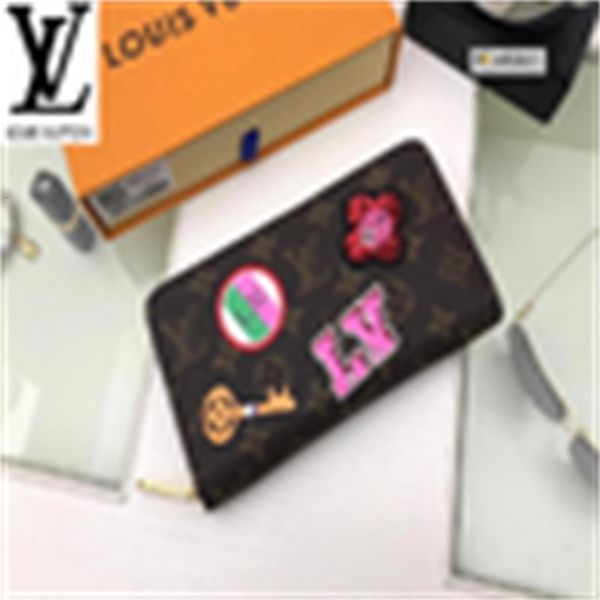 

clutches brand designer luxury mh6o m63392 fresh and purse refreshing zip wallet women real leather long compact wallet chain wallets evenin, Red;black