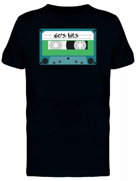 

60s hits cassette men's tee -image by shutterstock, White;black