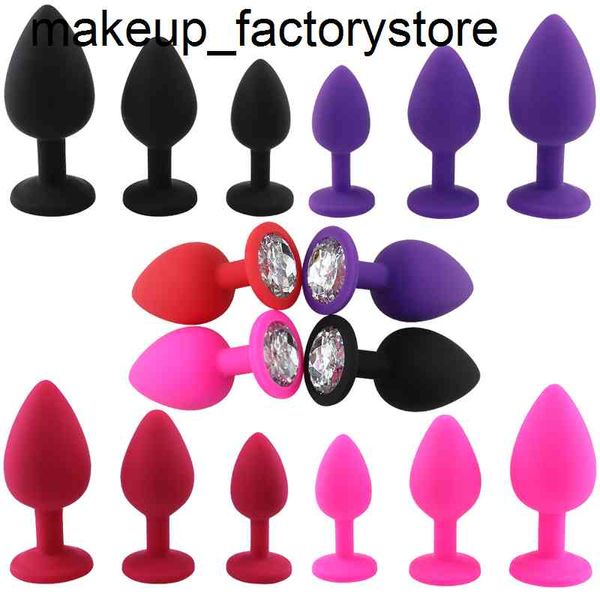 Brinquedo sexual massageador massagem s/m/l 100% silicone anal butt plug unissex erótico sexo rolha brinquedos adultos para mulheres homens g spot trainer casais sm