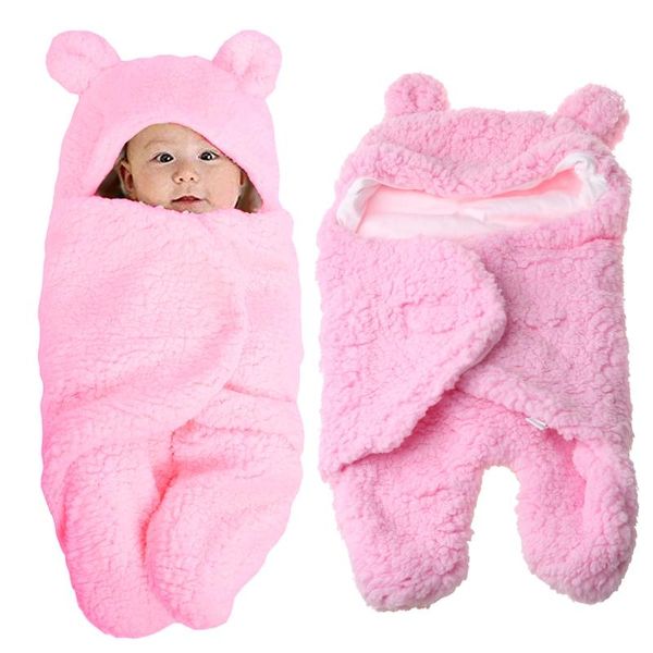 

blankets & swaddling born baby blanket swaddle wrap winter cotton plush hooded sleeping bag 0-12m