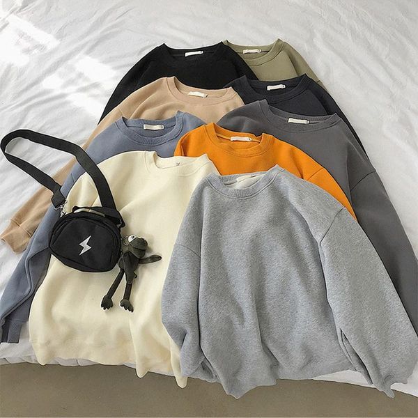 

men's hoodies & sweatshirts basic hoodie for women streetwear female spring autumn solid colour casual sweatshirt hip moletom femin, Black