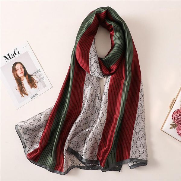 

fashion print silk scarf shawls women wraps bandana 180*90cm1, Blue;gray
