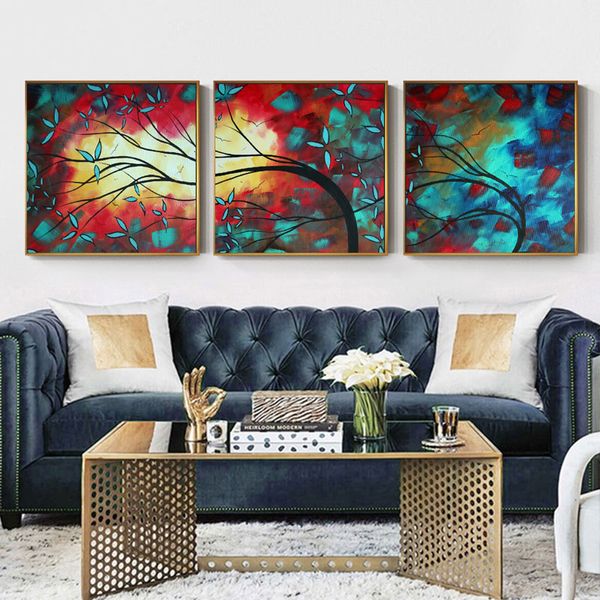 Moderno albero astratto poster da parete arte tela pittura stampa HD per soggiorno e camera da letto decorazione Cuadros