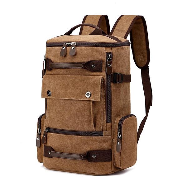 

backpack vintage men's canvas school bag male shoulder bags 2021 large capacity travel laptop