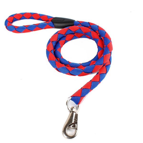 

durable nylon dog leash for big dogs harness braided rope pet collars traction large & leashes