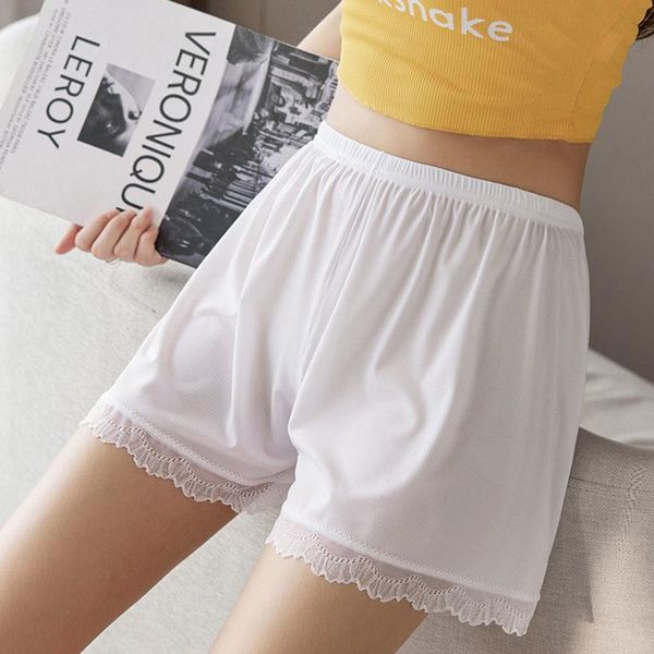 

women's shorts safety pants, anti-empty women can wear summer thin lace three-point leggings, loose home short both inside and outside, White;black